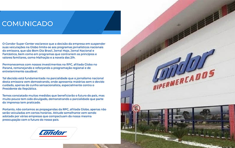 Empresas do Paraná deixam de anunciar na Globo em apoio a Jair Bolsonaro Empresas do Paraná deixam de anunciar na Globo em apoio a Jair Bolsonaro