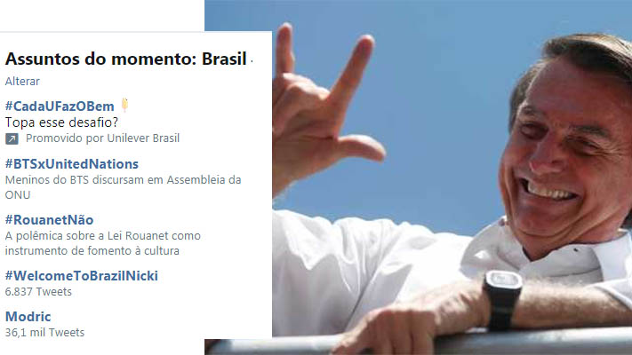 Alvo de famosos, Bolsonaro diz que vai acabar com 'compra de apoio' de artistas