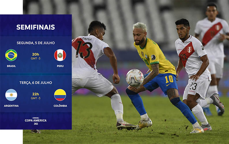 Copa AmÃ©rica: valendo vaga na final, hoje tem Brasil x Peru e amanhÃ£ Argentina x ColÃ´mbia