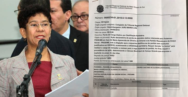 Podemos pede ao TRE-MS o mandato da vereadora Cida em Campo Grande