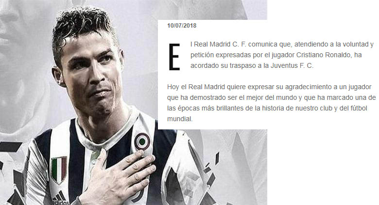 Cristiano Ronaldo confirmado na Juventus
