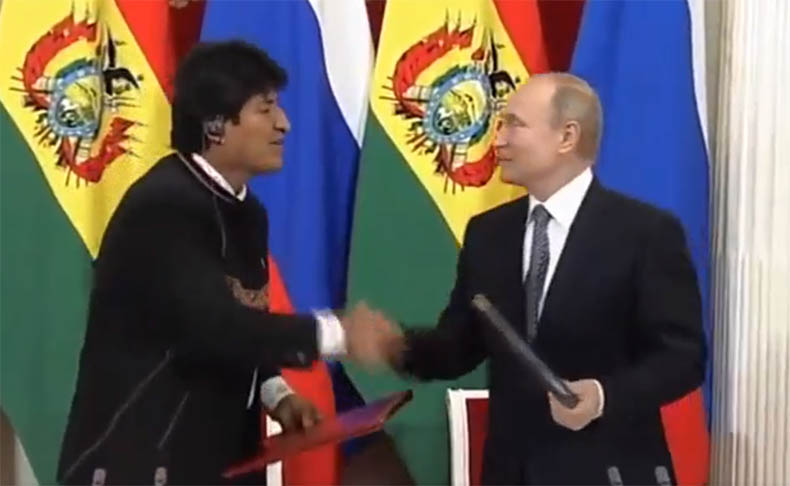 Evo e Putin selam acordo pra construir usina nuclear na vizinha BolÃ­via