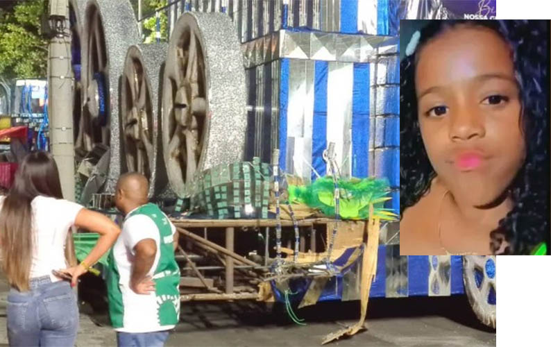 Morre a menina vÃ­tima de acidente em carro alegÃ³rico no carnaval do Rio de Janeiro
