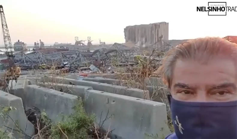 Nelsinho filma local da explosÃ£o em Beirute: 'A devastaÃ§Ã£o Ã© impressionante'