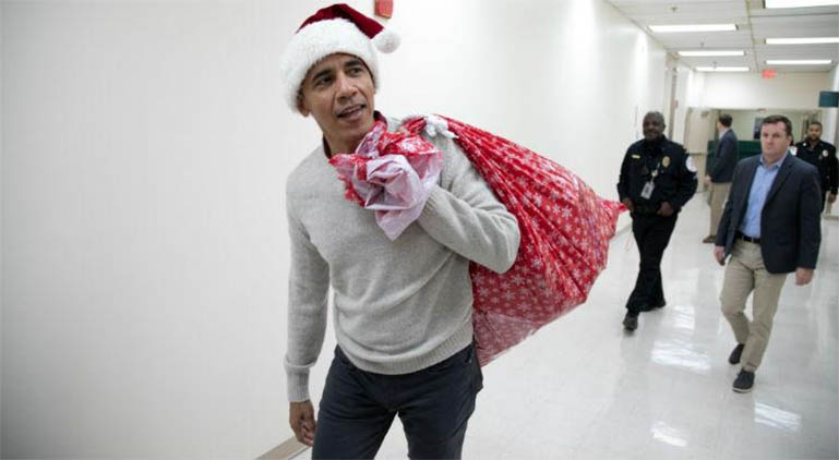 Barak Obama em dia de Noel