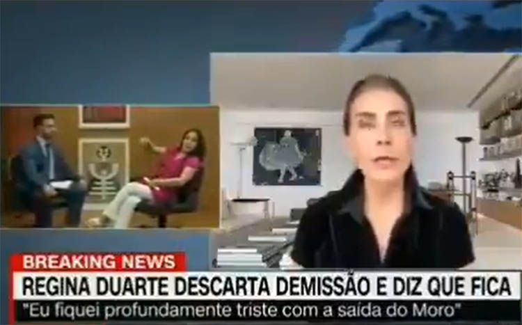Regina Duarte se irrita com vÃ­deo de MaitÃª ProenÃ§a e encerra entrevista Ã  CNN