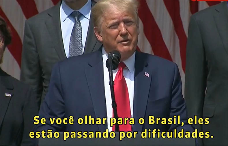 Trump cita Brasil e diz que EUA teriam 2,5 milhÃµes de mortes se agisse como a SuÃ©cia