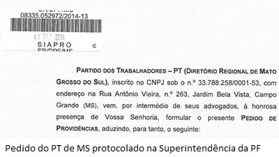 PT pede Ã  PF e ao MPF que investiguem declaraÃ§Ã£o de senador paraguaio contra Azambuja