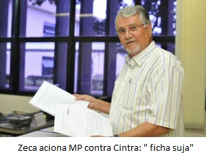 Zeca aciona MP contra Cintra: &quot;ficha suja&quot;