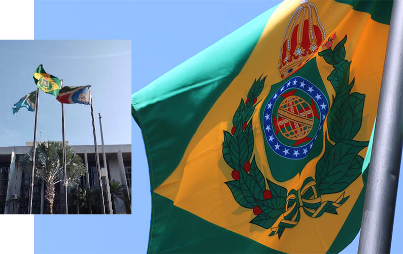 Na vÃ©spera de 7 de Setembro, TJMS troca bandeira do Brasil pela do ImpÃ©rio