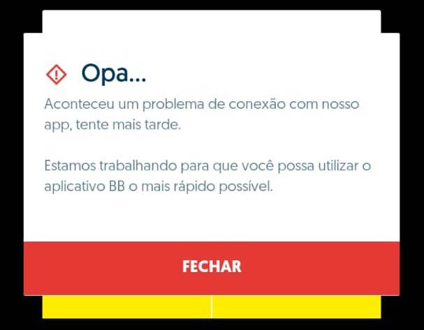 Aplicativo do Banco do Brasil fora do ar