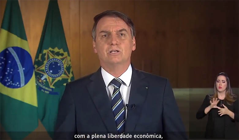 Compromisso do governo Ã© com 'plena liberdade econÃ´mica', diz Bolsonaro na TV