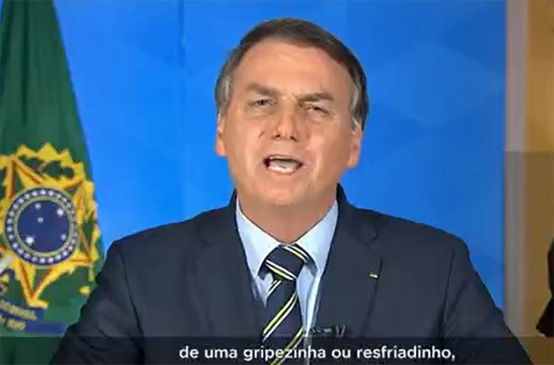 Bolsonaro minimiza coronavÃ­rus e defende fim do confinamento da populaÃ§Ã£o: vÃ­deo