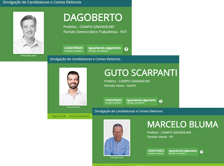 TrÃªs candidatos de Campo Grande e seus patrimÃ´nios jÃ¡ estÃ£o no site do TSE