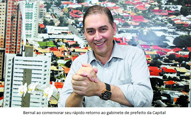 Tribunal adia decisÃ£o sobre volta de Bernal Ã  cadeira de prefeito de Campo Grande