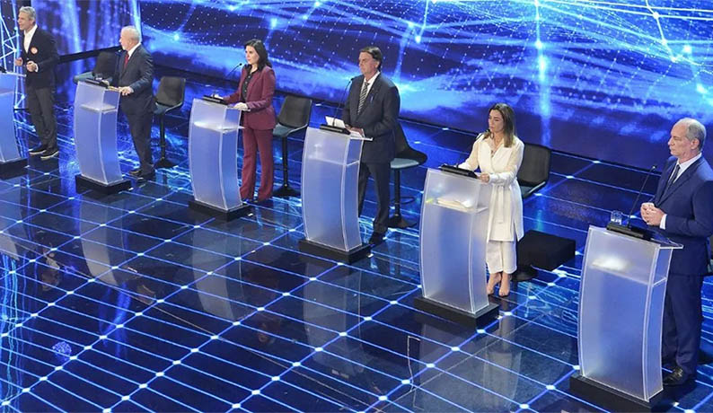 VÃ­deo: debate presidencial na Band com Ciro, Bolsonaro, DâAvila, Lula, Simone e Soraya