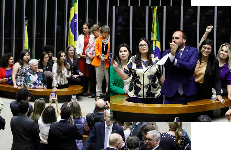Eduardo Bolsonaro bate-boca com deputadas da esquerda na CÃ¢mara: vÃ­deo