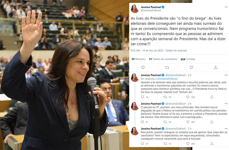 JanaÃ­na defende Bolsonaro e suas 'lives eleitorais': 'SÃ£o o fino do brega'