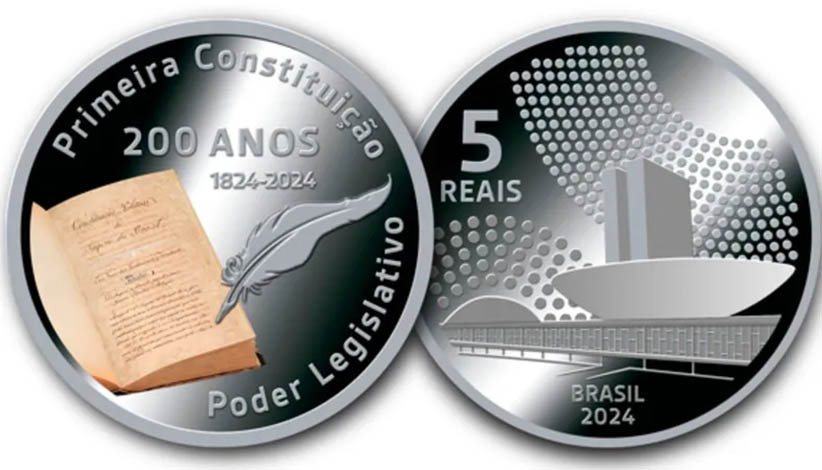 Banco Central lanÃ§a moeda comemorativa dos 200 anos da primeira ConstituiÃ§Ã£o do Brasil