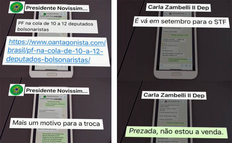 Jornal Nacional exibe troca de mensagens de SÃ©rgio Moro com Bolsonaro e deputada