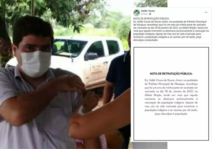 Prefeito e secretÃ¡rio sÃ£o multados por 'furar fila' da vacina contra covid em MS