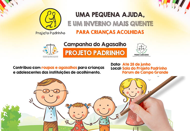 Projeto Padrinho inicia campanha do agasalho para crianÃ§as acolhidas em Campo Grande