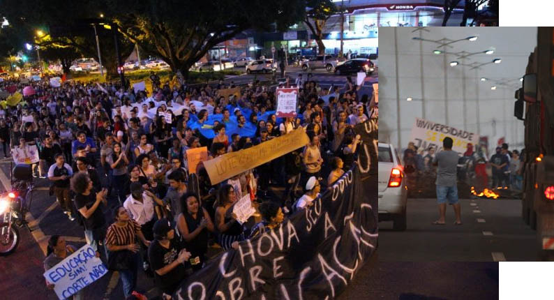 Protestos contra o MEC param trÃ¢nsito em avenidas de Campo Grande e Dourados