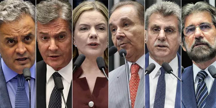 Seis senadores sÃ£o rÃ©us na Lava Jato
