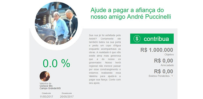 Internauta lanÃ§a campanha em site pedindo ajuda para pagar fianÃ§a de AndrÃ©